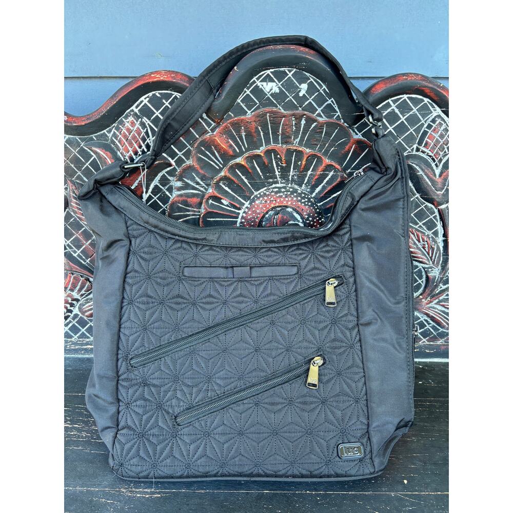 Black Quilted Lug Jamboree Convertible bag